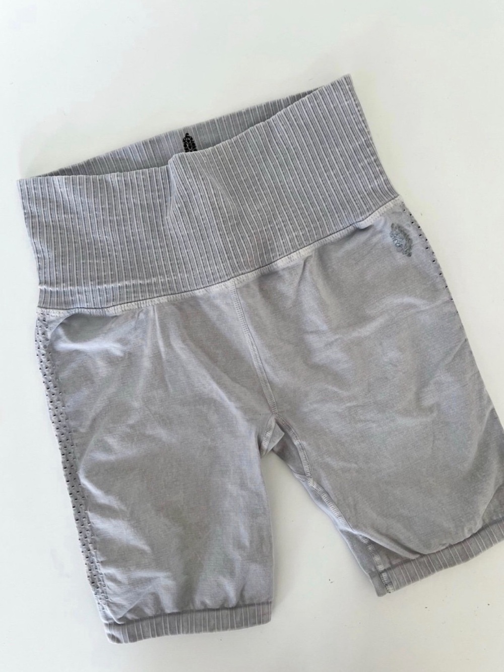 Free People Movement Good Karma Bike Shorts in Ice Grey